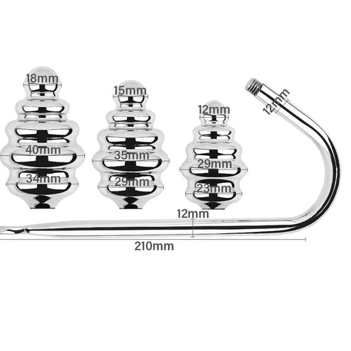 Anal Set GreatBenefit 8826 Screw-in Hook Ribbed 1116